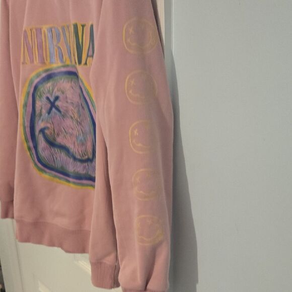 NIRVANA Pink and Yellow Graphic Women's Sweater - Picture 4 of 6